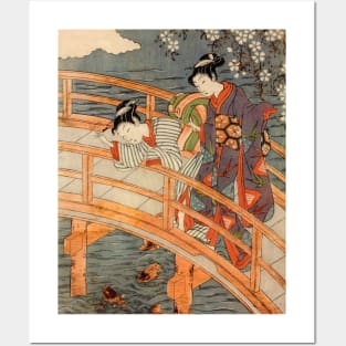 Harmony on the Bridge - Vintage Japanese Art Ukiyo-e Posters and Art